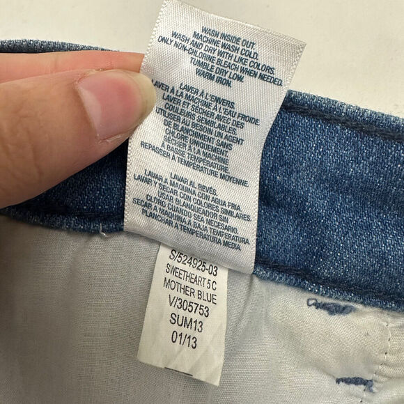 Old Navy The Sweetheart Denim Blue Jean Shorts Size 0 Cuffed Stretch Medium Wash - Picture 6 of 7